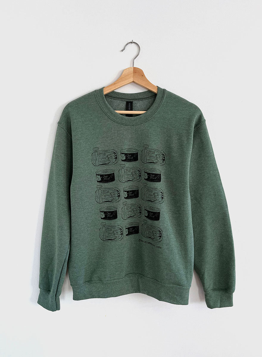 Sardines Sweatshirt Heather Green – heidiwranglescats