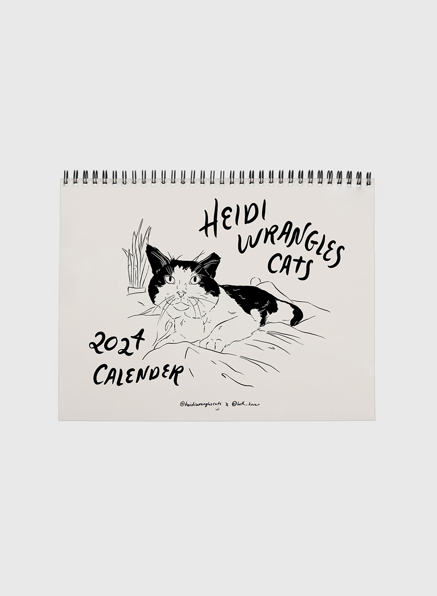 Heidi Wrangles Cats 2024 Calendar - Large