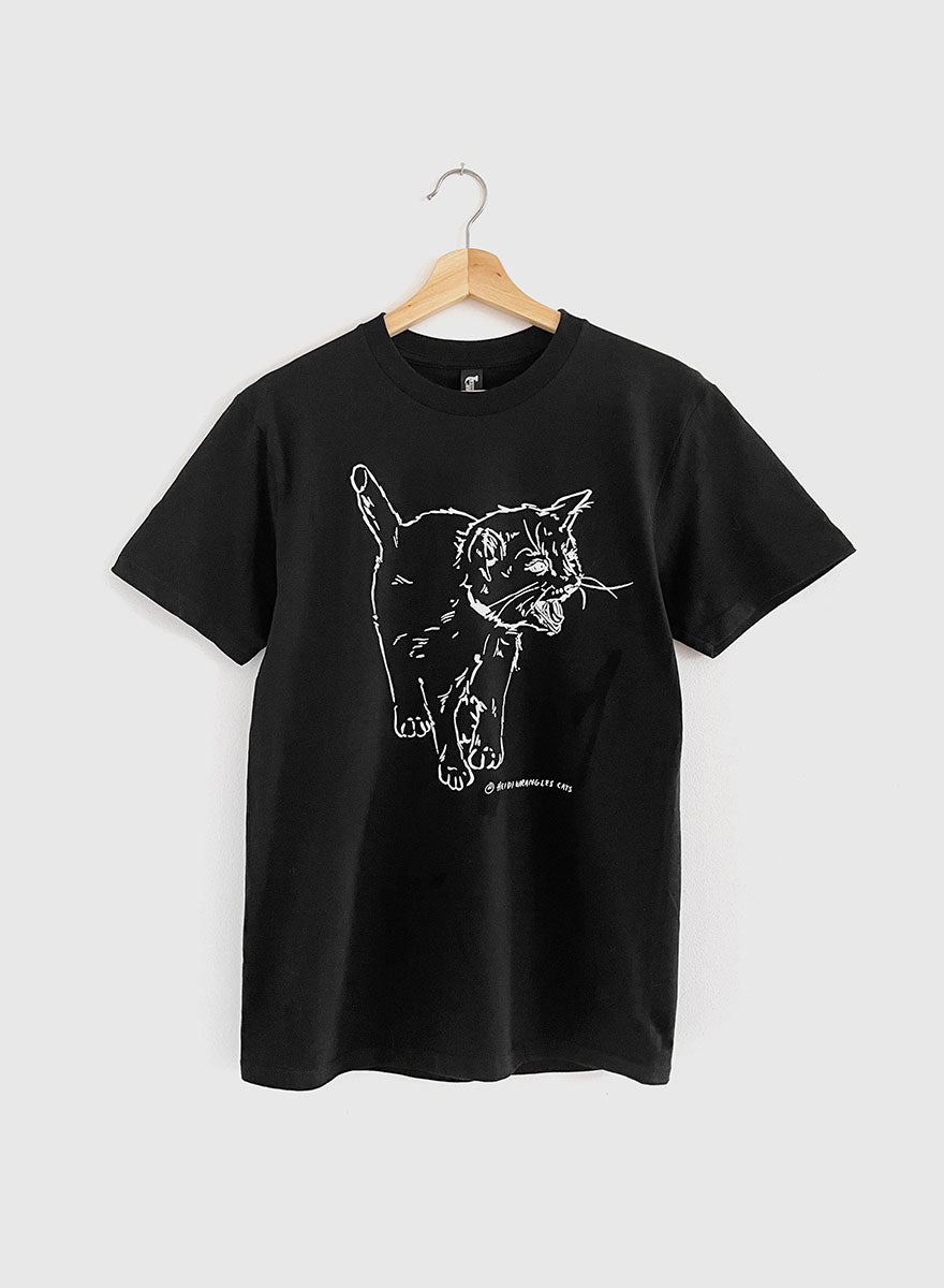 Kitten Screaming T-Shirt - Black