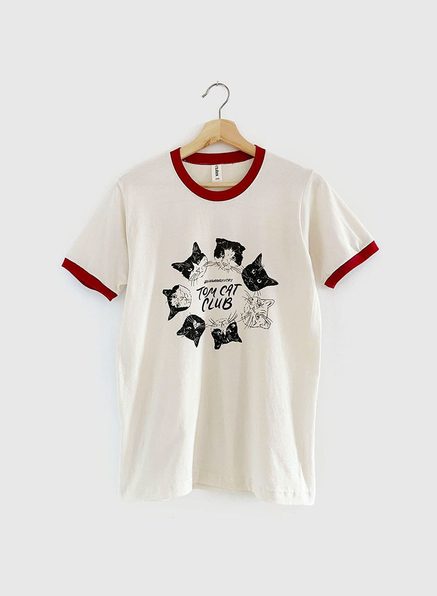 Tom Cat Club Ringer Tee - Red