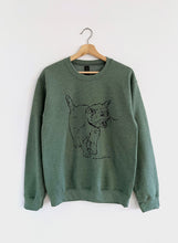 Load image into Gallery viewer, Kitten Screaming Sweatshirt - Heather Green
