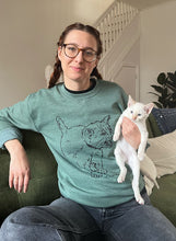 Load image into Gallery viewer, Kitten Screaming Sweatshirt - Heather Green
