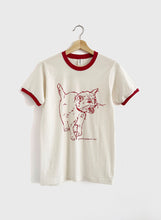 Load image into Gallery viewer, Kitten Screaming Ringer Tee - Red
